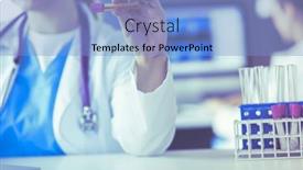  Presentation with tea leaves test tube - Colorful PPT theme enhanced with laboratory-assistant-holding-test-tube backdrop and a light blue colored foreground