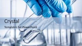  Presentation with plastic - Amazing theme having laboratory beakers in analyst's backdrop and a light blue colored foreground