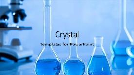  Presentation with beakers - Amazing slide deck having laboratory beakers science experiment blue backdrop and a light blue colored foreground