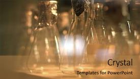  Presentation with glassware - Audience pleasing slide set consisting of laboratory-blank-glassware-reflections backdrop and a gold colored foreground