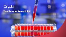  Presentation with testing blood - Slide set enhanced with laboratory blood test or lab background and a cobalt blue colored foreground