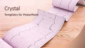  Presentation with ecg - Colorful presentation theme enhanced with laboratory diagnostic tests - ecg printout on wooden background backdrop and a lemonade colored foreground