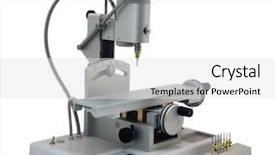  Presentation with drilling - Presentation theme enhanced with laboratory drilling bench press isolated background and a white colored foreground
