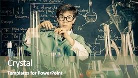  Presentation with laboratory chemical - Theme enhanced with laboratory educational concept discovery retro background and a seafoam green colored foreground