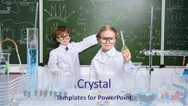  Presentation with educational - Colorful presentation design enhanced with laboratory educational concept early development backdrop and a lemonade colored foreground