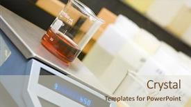  Presentation with laboratory equipment - Presentation theme having laboratory equipment - beaker with oil background and a lemonade colored foreground