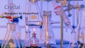  Presentation with laboratory equipment - Presentation theme consisting of laboratory-equipment-in-a-chemical background and a light blue colored foreground