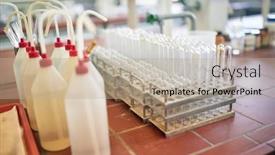  Presentation with laboratory equipment - Colorful slide set enhanced with laboratory-equipment-neatly-stacked backdrop and a coral colored foreground