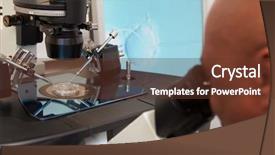  Presentation with fertilization - Presentation theme featuring laboratory fertilization of eggs background and a tawny brown colored foreground