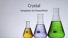  Presentation with color orange - Beautiful PPT theme featuring laboratory flasks containing liquid color backdrop and a lemonade colored foreground