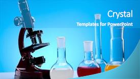  Presentation with flasks - PPT theme having laboratory flasks containing liquid color background and a  colored foreground