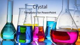  Presentation with laboratory chemical - Beautiful theme featuring laboratory glass filled with colorful backdrop and a light blue colored foreground