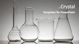  Presentation with laboratory - PPT theme consisting of laboratory glass material background and a  colored foreground