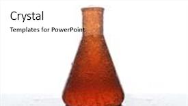  Presentation with liquid - Cool new PPT theme with laboratory glass with orange liquid backdrop and a white colored foreground