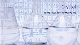  Presentation with laboratory chemical - Slide set consisting of laboratory glassware chemical formulas background and a sky blue colored foreground