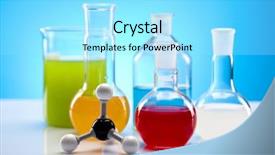  Presentation with liquid - Cool new presentation with laboratory glassware containing colorful liquid backdrop and a  colored foreground