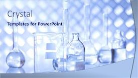  Presentation with laboratory chemical chalk - Slide deck with laboratory glassware background and a sky blue colored foreground