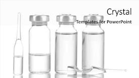  Presentation with medical - Audience pleasing slide deck consisting of laboratory liquid - medical ampoules isolated on white backdrop and a  colored foreground