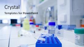  Presentation with chemistry - Presentation theme enhanced with laboratory microbiologi - chemistry lab shallow dof color background and a light blue colored foreground