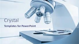  Presentation with medical biology - Slide set consisting of laboratory-microscope-for-chemistry-biology background and a sky blue colored foreground
