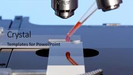  Presentation with sample - Amazing slides having laboratory microscope with a blood backdrop and a teal colored foreground