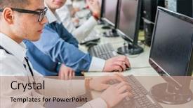  Presentation with learning - PPT layouts consisting of laboratory mouse - students learning computer science background and a coral colored foreground