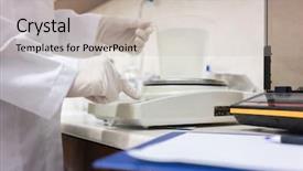  Presentation with laboratory equipment - Audience pleasing PPT theme consisting of laboratory of a cosmetic backdrop and a mint green colored foreground