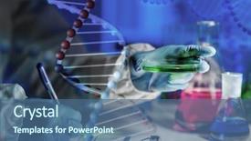  Presentation with making medicine - Colorful PPT theme enhanced with laboratory over dna molecule structure backdrop and a ocean colored foreground