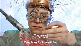  Presentation with electronic components - Theme featuring laboratory physic - crazy inventor replacement of electronic background and a coral colored foreground