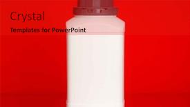  Presentation with chemical elements - Presentation design consisting of laboratory-plastic-bottle-for-chemical background and a red colored foreground