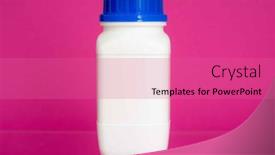  Presentation with chemical bottle - Slides with laboratory-plastic-bottle-for-chemical background and a coral colored foreground