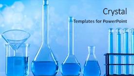  Presentation with research development - Slide deck with laboratory research and development scientific background and a light blue colored foreground