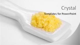  Presentation with laboratory - Beautiful slide deck featuring laboratory-spatula-with-granules-isolated backdrop and a white colored foreground