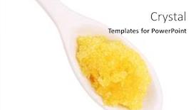  Presentation with laboratory - Cool new PPT layouts with laboratory-spatula-with-granules-isolated backdrop and a white colored foreground