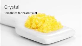  Presentation with laboratory - Presentation with laboratory-spatula-with-granules-isolated background and a white colored foreground