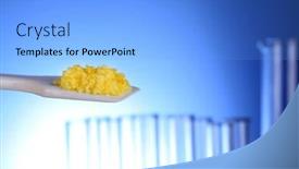  Presentation with laboratory - Colorful PPT layouts enhanced with laboratory-spatula-with-granules backdrop and a light blue colored foreground