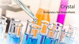  Presentation with test tubes - PPT theme with laboratory test tubes background and a lemonade colored foreground