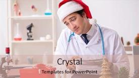  Presentation with gift - Presentation enhanced with laboratory tree - doctor with gift box background and a soft green colored foreground