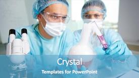  Presentation with compounding - Beautiful slides featuring laboratory workers compounding two chemical substances during laboratory experiment backdrop and a teal colored foreground
