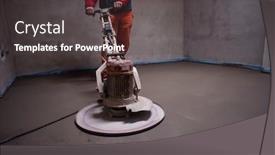  Presentation with construction site construction - Slide set with laborer-performing-and-polishing-sand background and a dark gray colored foreground