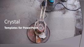  Presentation with construction site construction - Colorful PPT theme enhanced with laborer-performing-and-polishing-sand backdrop and a gray colored foreground