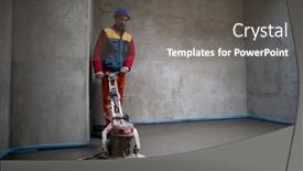  Presentation with construction site construction - Colorful PPT layouts enhanced with laborer-performing-and-polishing-sand backdrop and a gray colored foreground