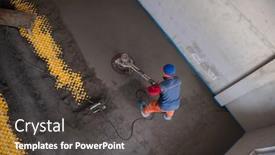  Presentation with construction site construction - Cool new theme with laborer-performing-and-polishing-sand backdrop and a dark gray colored foreground