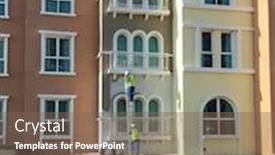  Presentation with renovation - Presentation consisting of laborers-at-renovation-work background and a violet colored foreground