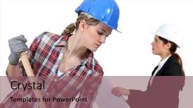  Presentation with working - Colorful theme enhanced with labourer-working-beside-an-engineer backdrop and a violet colored foreground