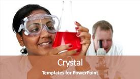  Presentation with lab on chip - Audience pleasing presentation theme consisting of labratory - worker in a lab backdrop and a coral colored foreground