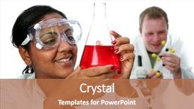  Presentation with sell lab coats - Audience pleasing presentation theme consisting of labratory - worker in a lab backdrop and a red colored foreground