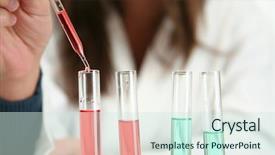  Presentation with lab - Presentation theme with labratory - worker in a lab background and a sky blue colored foreground