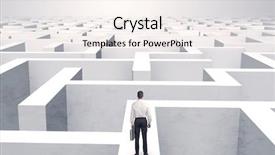  Presentation with maze - PPT theme consisting of labyrinth 3d - small businessman in a middle background and a sky blue colored foreground