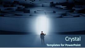  Presentation with ready - Beautiful slide set featuring labyrynth - businessman getting ready to enter backdrop and a ocean colored foreground